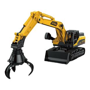 大号惯性工程车挖掘机推土车抓夹机钻地机吊车带人偶儿童建筑玩具