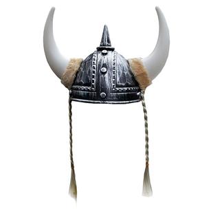海盗船长帽子牛角盔甲维京人罗马战士儿童男武士头盔道具节日舞会
