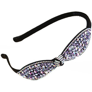 韩版发饰水钻带齿发箍韩国高档奢华镶钻头箍奥地利水晶蝴蝶结发卡