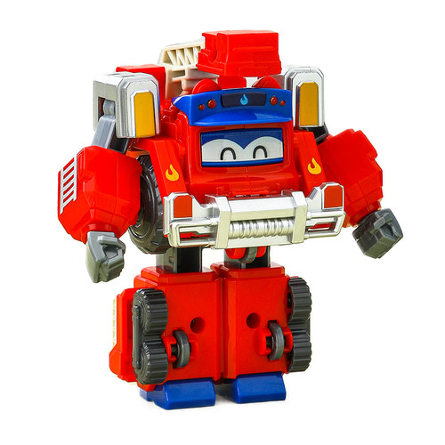 按压变脸百变校巴变形玩具儿童多关节可动男孩汽车机器人歌德套装