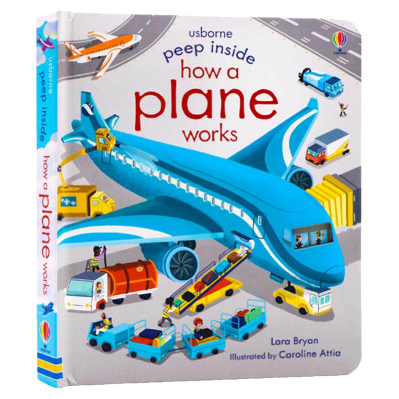 飞机的工作原理 Usbrone 偷偷看里面揭秘系列 Peep Inside How A Plane Works 英文进口图书飞机科普翻翻书英语绘本洞洞书纸板书