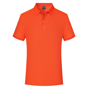 短袖粉色T恤POLO衫工作服印logo纯色翻领大码学生班校服幼师上衣