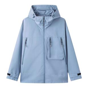 森马夹克男2025秋季新款三防户外情侣外套男款工装宽松连帽上衣潮