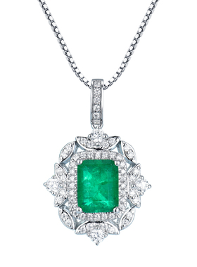 卓蝶珠宝纯银仿祖母绿奢华晚宴女