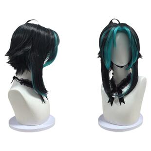 原神元神魈日常黑色cos假发假毛定制造型翻翘夜叉护法现货新包邮