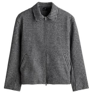 HM男装夹克春季翻折领常规版型毡化外套式衬衫1296168