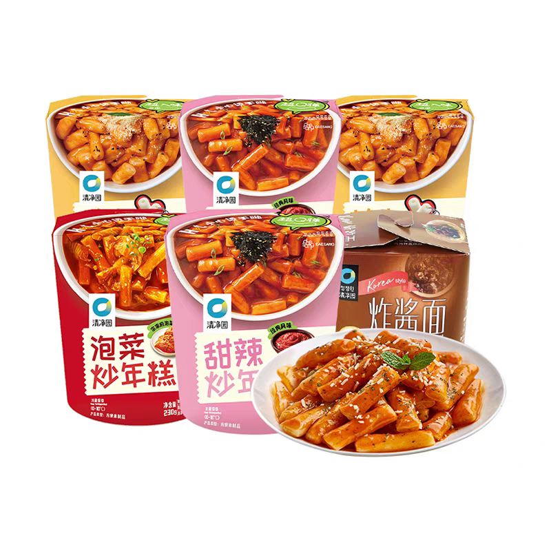 清净园甜辣炒年糕190g韩式泡菜年糕条芝士年糕杯学生宵夜饱腹速食
