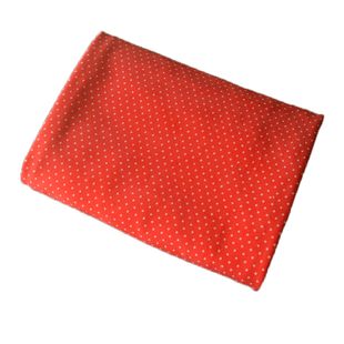 红底白波点米底彩波点丝绒 冬高级感发圈保暖连衣裙衣服装面料