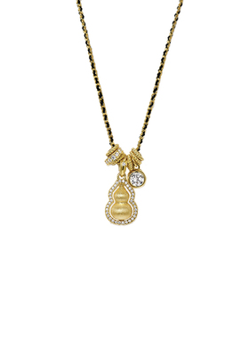 新款时髦拉丝金葫芦转运福禄项链