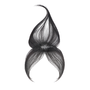 胎毛八字刘海假发女片头顶真发自然前额鬓角补发无痕发际线假发贴