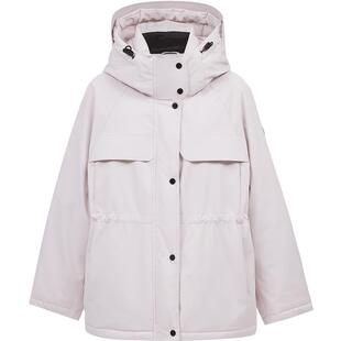 ONLY2025冬季新款90白鸭绒三防双向拉链多口袋连帽户外风羽绒服女