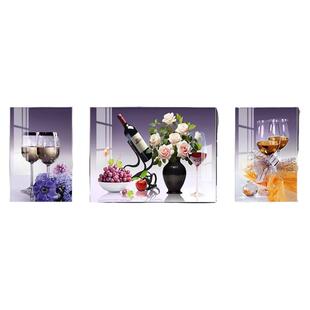 包安装现代简约餐厅装饰画高档轻奢酒杯三联画客厅背景墙壁画挂画
