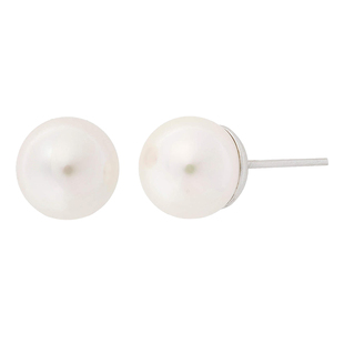 MAJORICA美娇丽佳手作珍珠耳钉皓月耳饰女精致百搭7mm手作珍珠