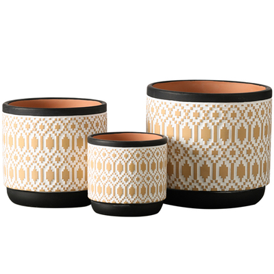 北欧风现代拼色雕刻工艺土陶瓷盆