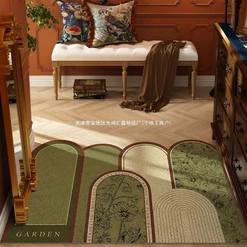 复古入户门地垫丝圈地玄关免洗门口脚垫土可垫耐脏磨蹭防滑裁剪耐