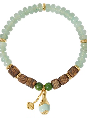 HERBE合璧 福禄来瓶步青云春瓶手串 沉香东陵玉珐琅青色玉瓶