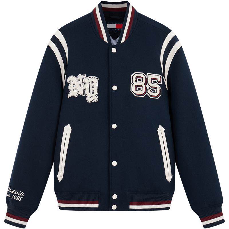 Tommy男装含羊毛棒球棉服夹克