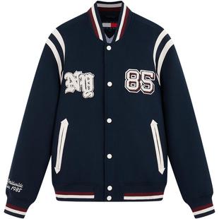 Tommy秋冬男含羊毛美式学院风撞色拼接棒球棉服夹克外套节日礼物