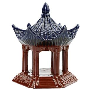 假山亭子摆件陶瓷假山装饰摆件吸水石盆景摆件小亭子上水石小摆件