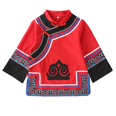 儿童彝族服装女男云南凉山舞蹈服