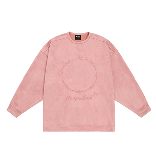 BJHG不计后果卫衣男款秋冬圆领麂皮绒美式情侣装慵懒高级感外套女