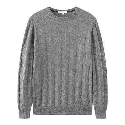 OTR男款羊绒衫 100%山羊绒 保暖角花毛衣提花针织衫 线衫B112Y808