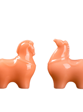 冰种玉瓷马摆件小茶宠马年礼物