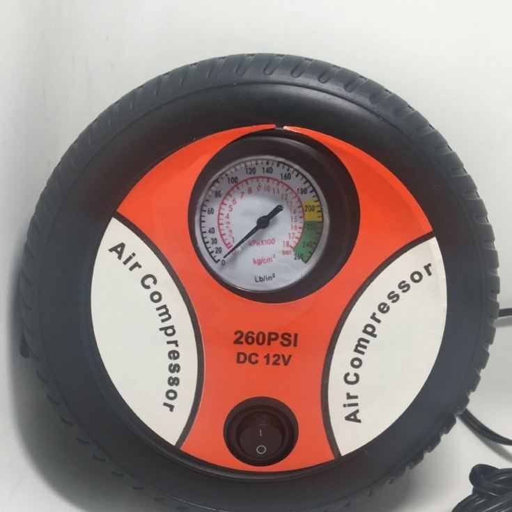 车载圆形迷你充气泵小轿车便携式厂家12V气泵打气筒汽车用电动打