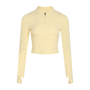 芮柯纳未lrecnava 秋季新品半拉链女士健身服上衣晨跑运动训练服