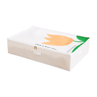 床底收纳箱布艺印花扁平家用抽屉衣服储物箱放床下整理箱收纳盒