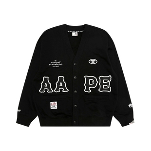 Aape旗舰店男装秋冬猿人字母徽章休闲潮流卫衣开衫外套C393XXP