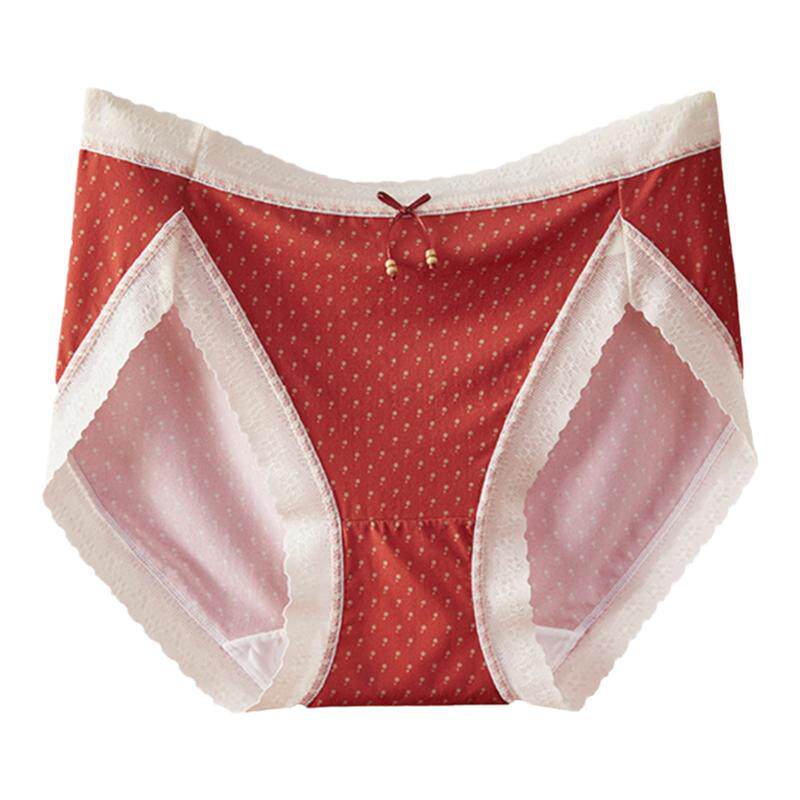 秘语内裤女性感高开叉薄款透气抗菌三角裤中腰无痕蕾丝边少女短裤