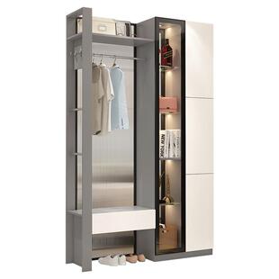 轻奢鞋柜玄关隔断柜一体进门酒柜衣帽柜入户屏风装饰柜客厅间厅柜