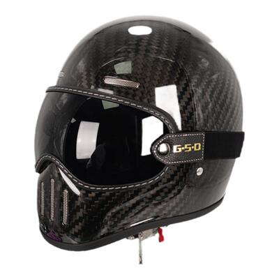 碳纤维全盔复古哈雷摩托车头盔