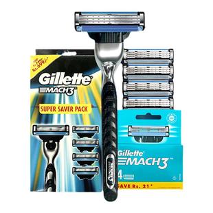 吉列锋速3刀片剃须刀手动刀头吉列锋速5男三层刮胡刀剃胡须刀架