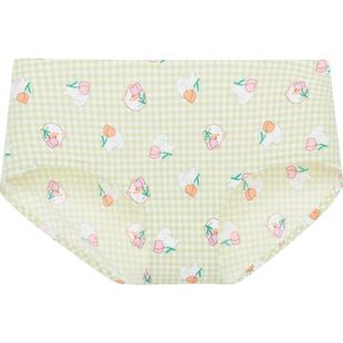 三福女低腰不夹臀内裤 清新印花纯棉底裆无痕半平角裤女470523