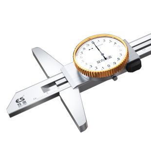 德国苏测深度尺带表深度卡尺高精度内孔单钩深槽游标卡尺代表双勾