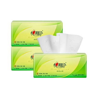心相印丝享抽纸大包120抽加厚卫生纸餐巾纸面巾纸抽家用纸巾