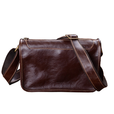 斜挎包棉布复古休闲手工真皮新品