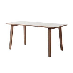 曲美家居意式简约风现代弯曲木工艺家用耐脏耐高温岩板银河餐桌椅