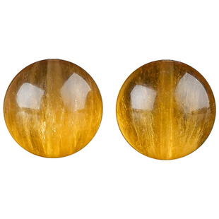 原矿拉丝黄萤石单珠散珠黄水晶圆珠手串链DIY配饰送女友闺蜜礼物