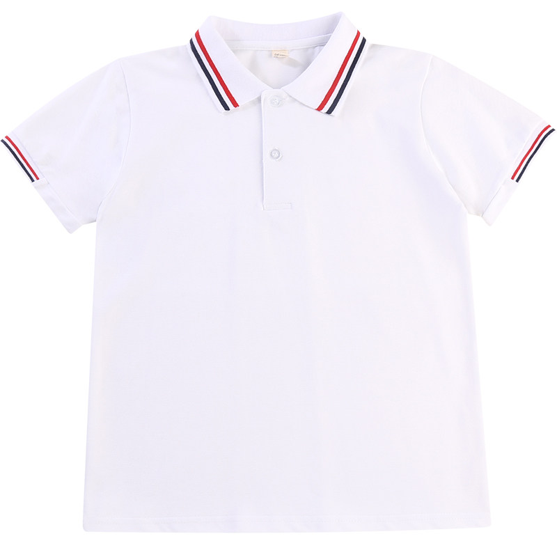 儿童短袖T恤夏装短袖小孩polo衫中小学生校服男女童班服纯棉校服