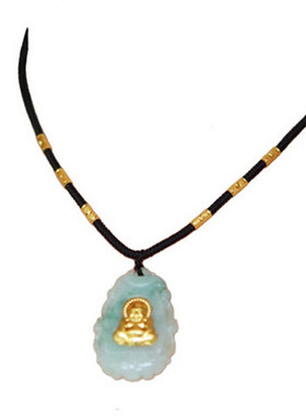 黄金项链挂绳翡翠吊坠玉佩