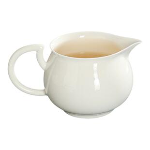 公道杯骨瓷超薄高档分茶器潮州功夫茶具茶海带把家用简约纯白陶瓷