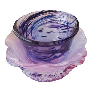 现货日本进口北海道北一硝子玻璃小酒杯樱花彩虹色豆皿蘸料小碟子