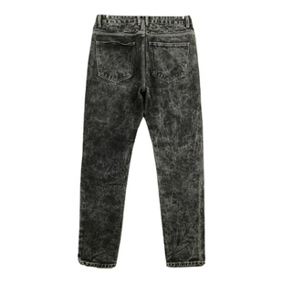 牛仔裤男30码欧版朋克破洞复古锥形中腰修身小脚长裤F103/7515-07