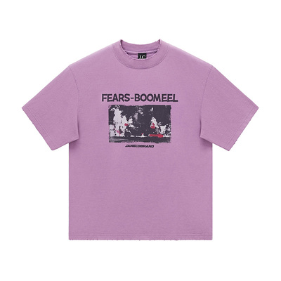 JC美式潮牌高街短袖T恤水洗做旧