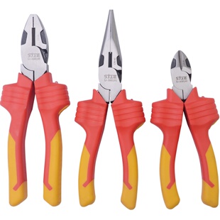 上匠钢丝钳绝缘老虎钳电工钳尖嘴钳斜口钳带照明遇电闪灯报警钳子
