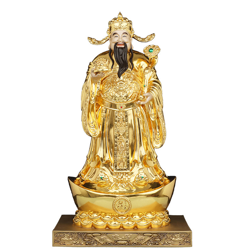 黄铜贴金福禄寿三星供奉摆件