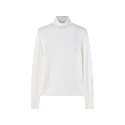 U/TI本白色修身棉羊毛打底衫女百搭高领休闲上衣尤缇时尚冬季新款